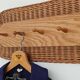 Rattan and wood wall coat rack by ULUV, former Czechoslovakia 1960