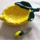 Vintage lemon butter dish in barbotine - Creation A. Ferlay Vallauris (A