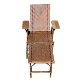 Transat chaise longue rotin