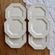 6 vintage octagonal pearl-edged porcelain dessert plates - Johnson Brothers