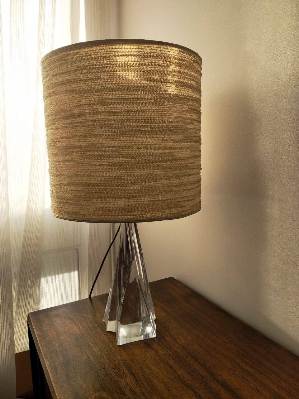 Table lamp with a crystal base by daum (1960s)