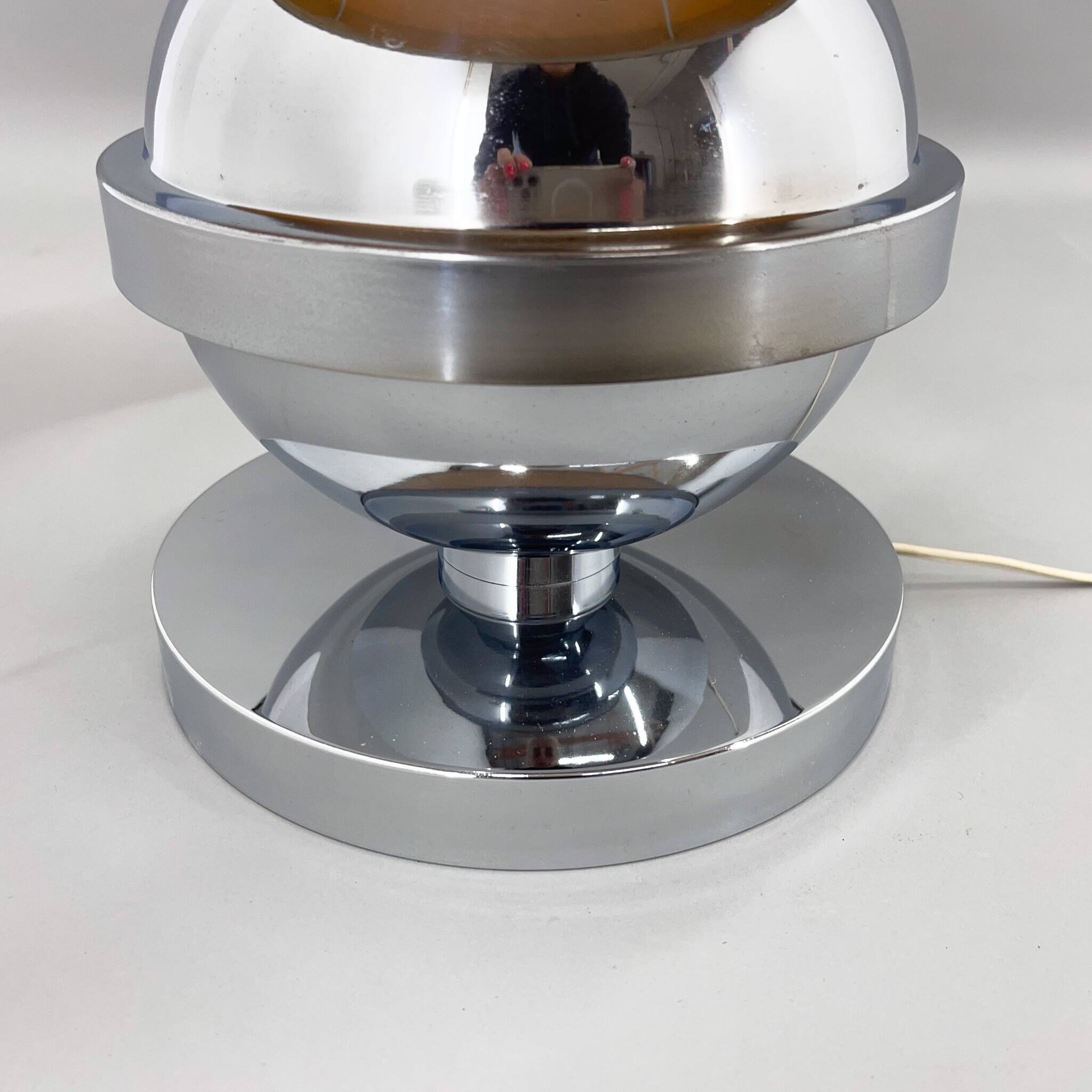 Large Mid-century Italian Chrome Table Lamp, 1970s