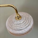 Vintage wall lamp with white and gold Clichy glass shade