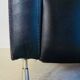 Vintage retro Danish 2 person black buttoned leather sofa 1970s