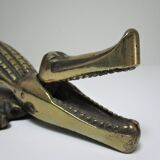 Casse-noix zoomorphe alligator crocodile laiton xl 35cm vintage