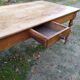 Cherry farm table, turned legs, 2 extensions