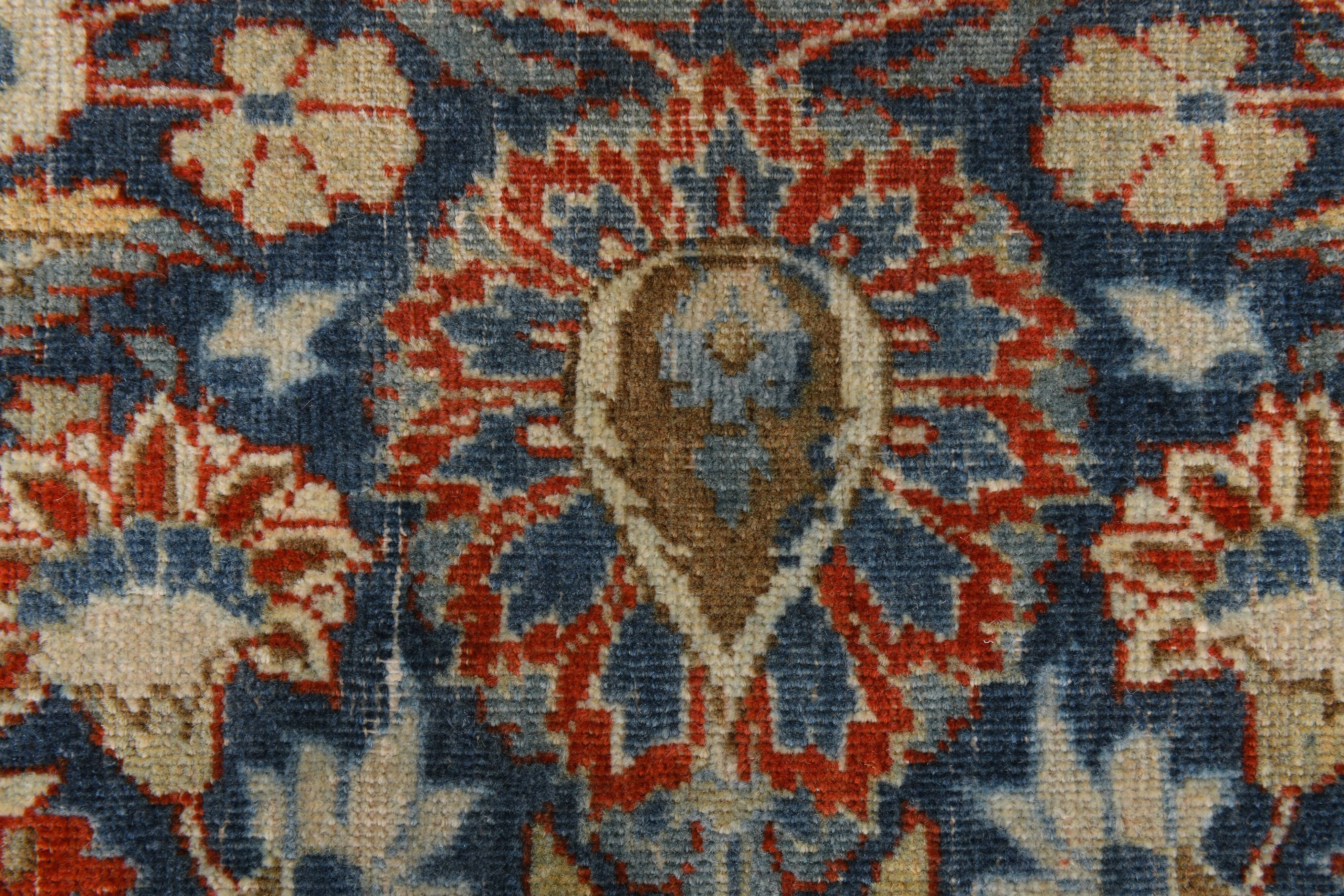 2x7 Navy Blue & Red Persian Runner Rug, 60x208Cm