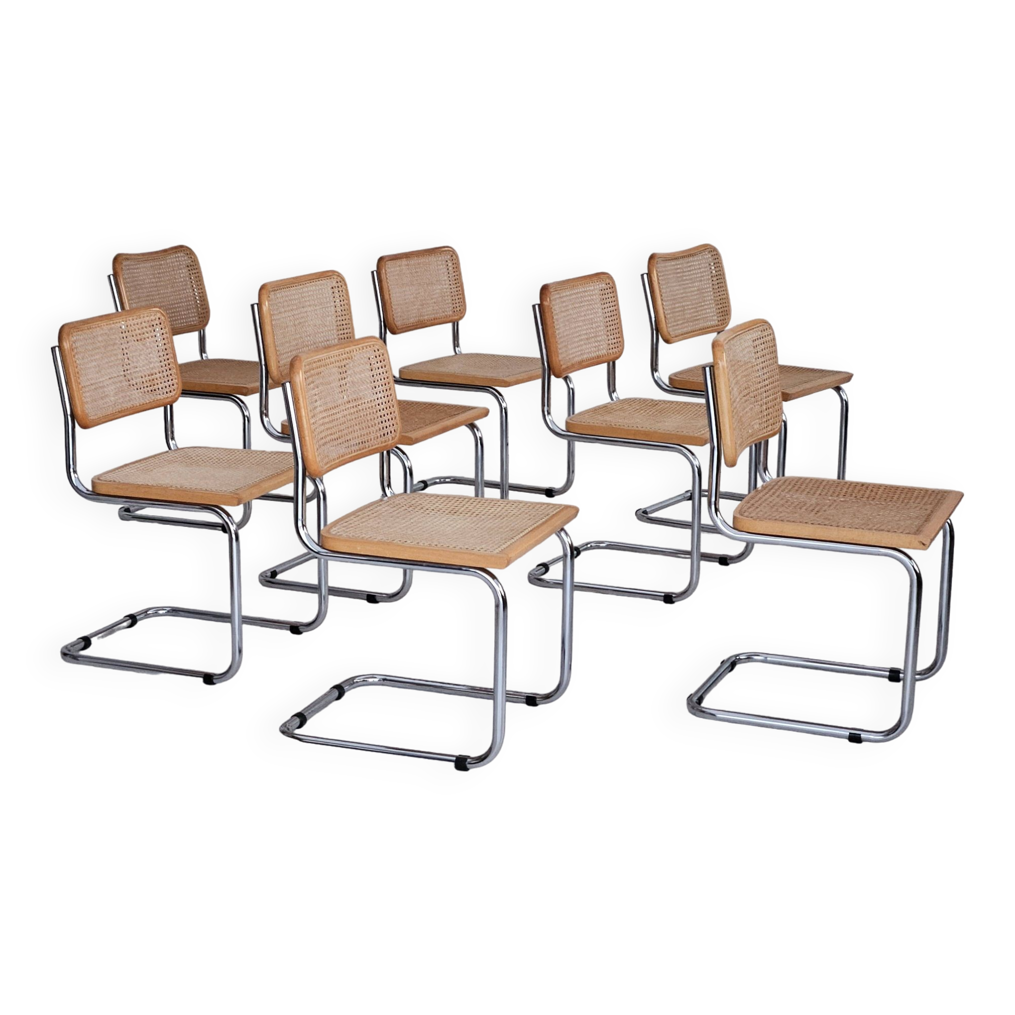 1980s, Italian design, set of 8 chairs, original good condition.