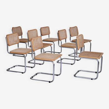 Années 1980, design italien, ensemble de 8 chaises, bon état d'origine.