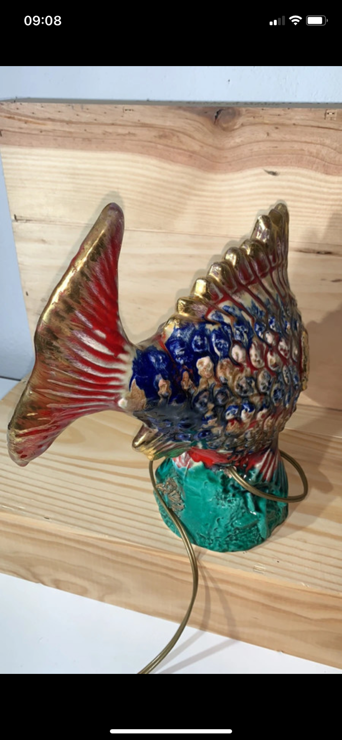 Vintage ceramic fish night light