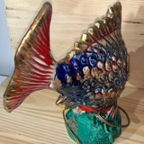 Veilleuse poisson en céramique vintage