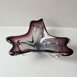 Murano glass Sommerso empty pocket purple blue transparent 24cm