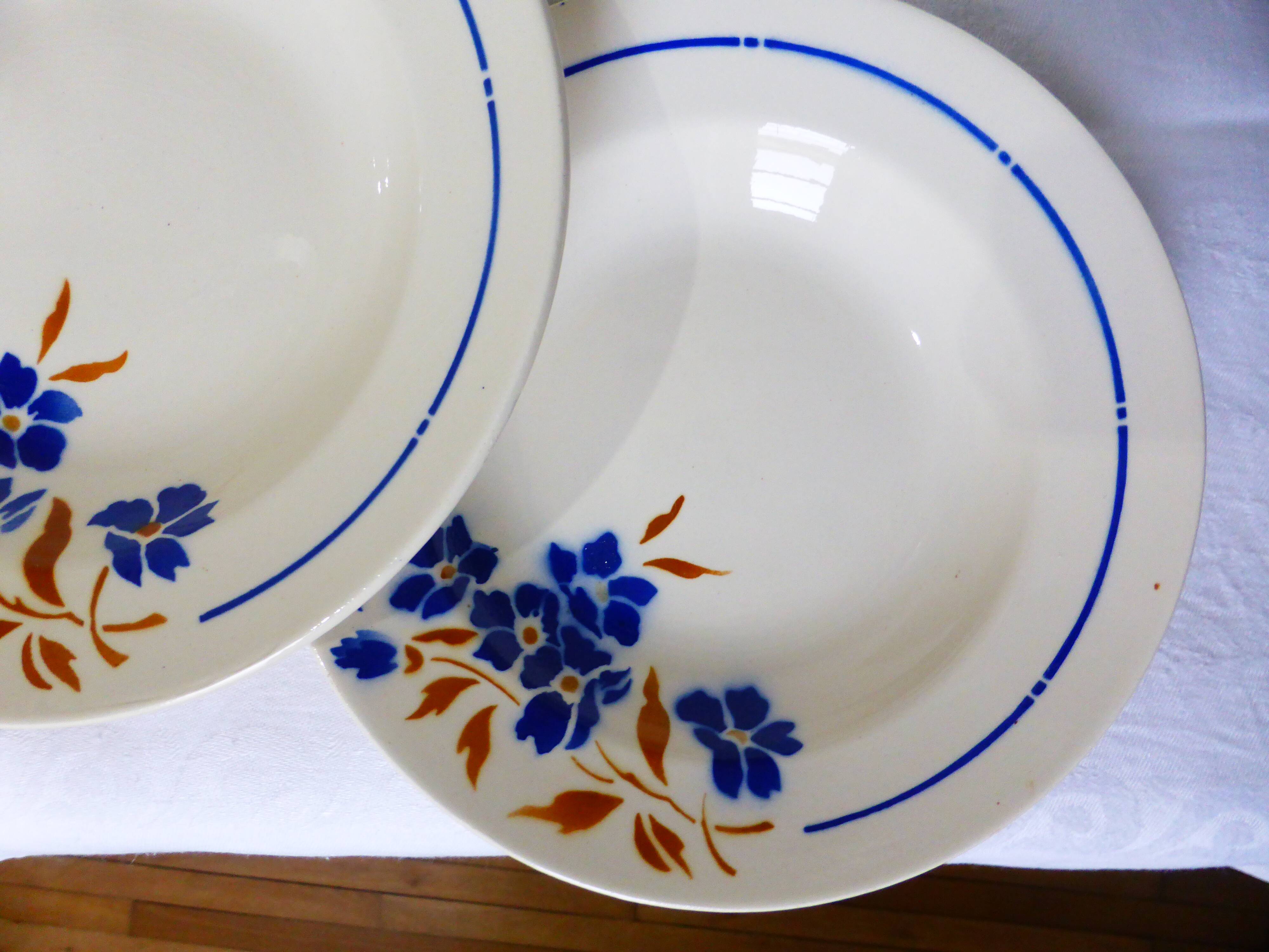 4 vintage Badonviller deep plates 211235