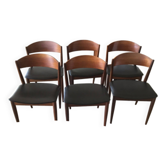 6 vintage Scandinavian teak chairs jydsk mobelindustri 1960
