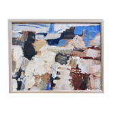 Vintage Oil Painting - Abstract Palette - Swedish Modernist Oil Framed