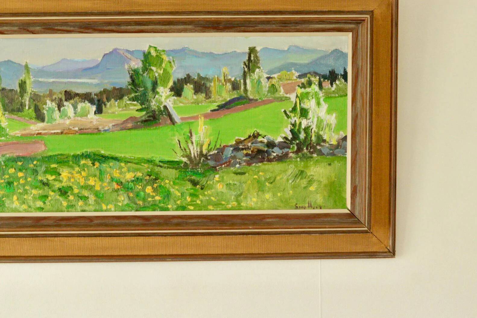 Huile sur panneau suédoise "Solig Försommardag", Fritz Smedberg