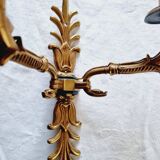 Pair of Empire style wall sconces in gilded bronze and Empire green, mid