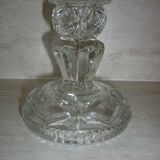 Bougeoir en verre pressé ciselé
