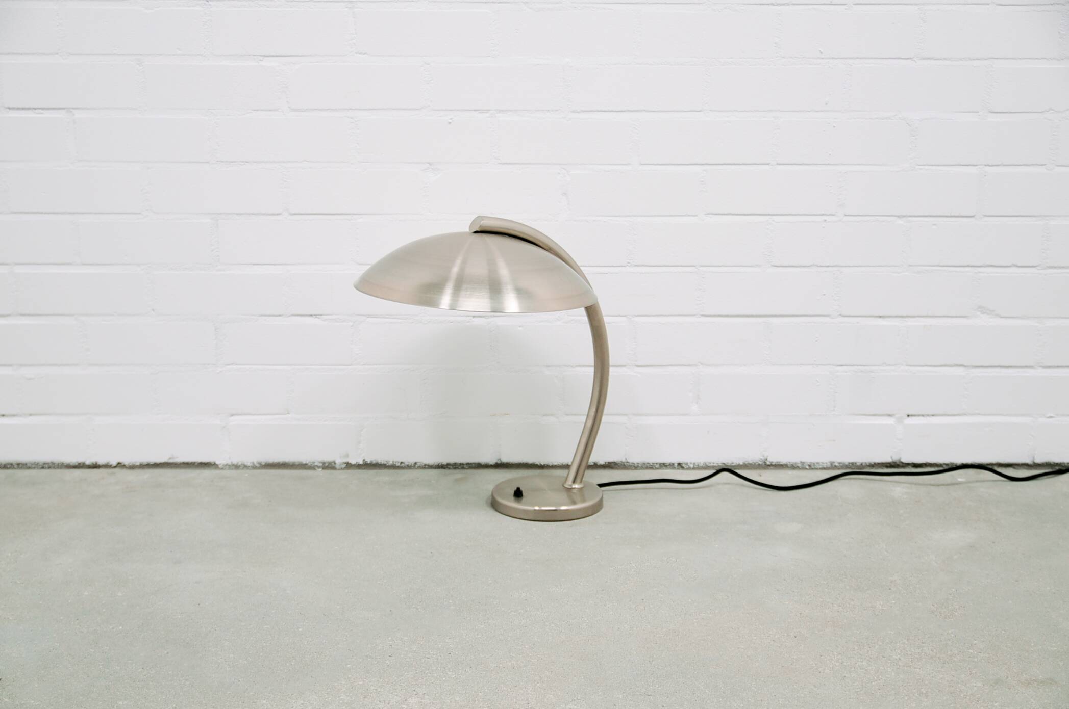 Vintage silver metal bauhaus desk lamp