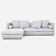 Canapé d’angle malmo gris colombe, design scandinave