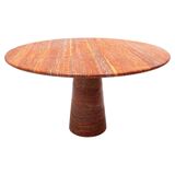 Contemporary italian red travertine dining table
