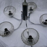 Chandelier 70s chrome and black