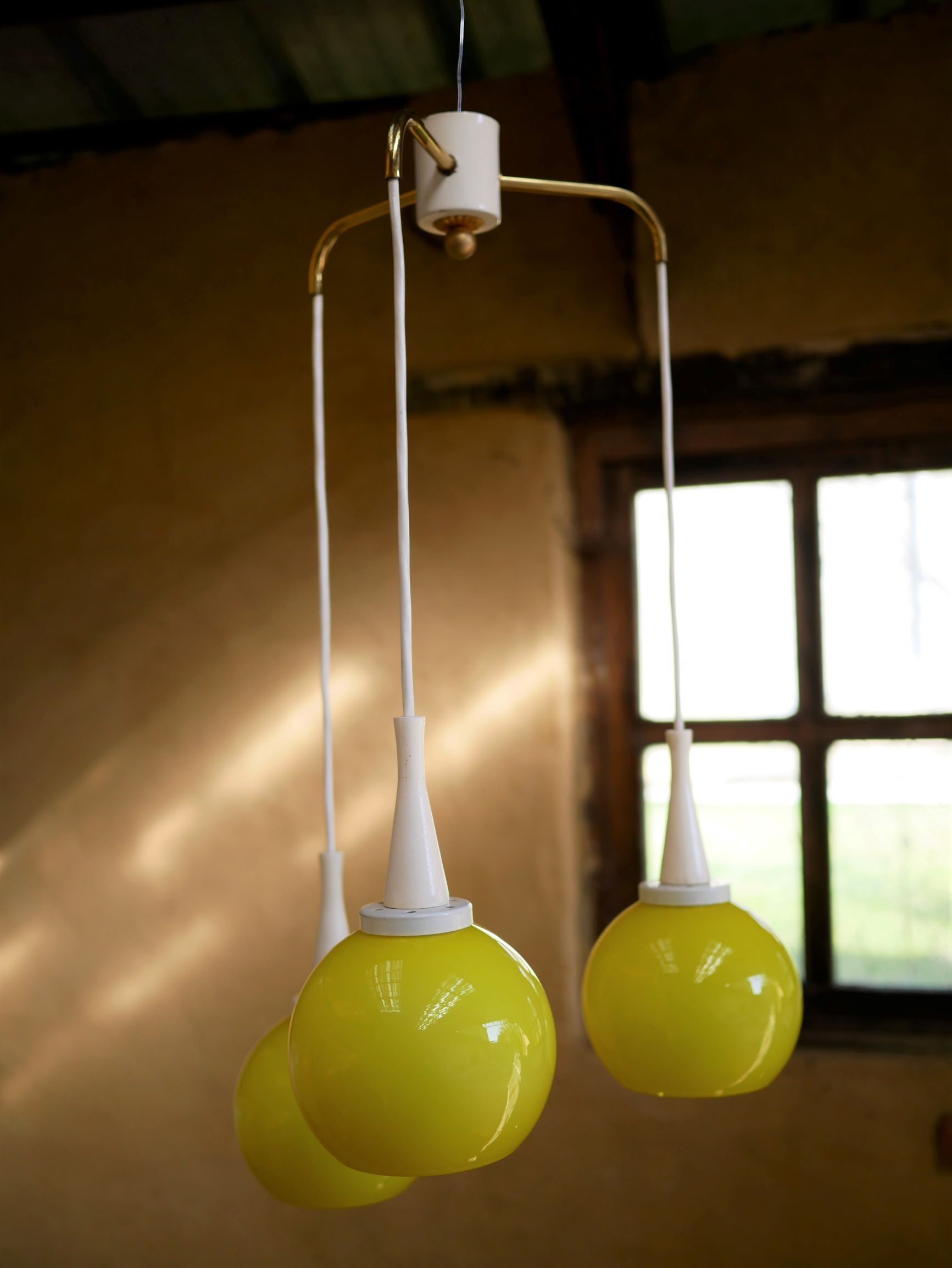 Hanging lamp cascade 3 vintage globes