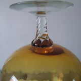Glass ball foot vintage ochre