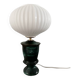 Geometric table lamp with pleated opaline shade