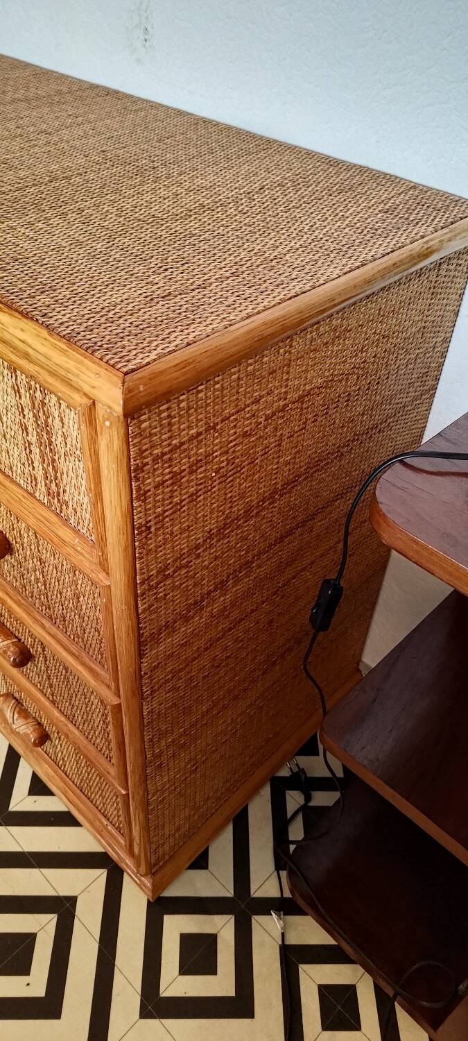 Rattan chest of drawers from the 70s-80s