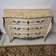 Louis XV style chest of drawers painted with flowers, Italian manufacture
