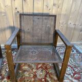 Pair of garden armchairs in steel