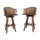 Pair of bamboo bar stools full canned colonial style 1960
