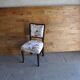 Set of 3 Art Deco chairs in multicoloured velvet with a dark wood frame — 1930s