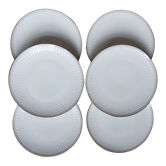 Set 6 white plates with gold edge Mittenteich