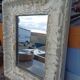 Miroir vintage bois et enduit
