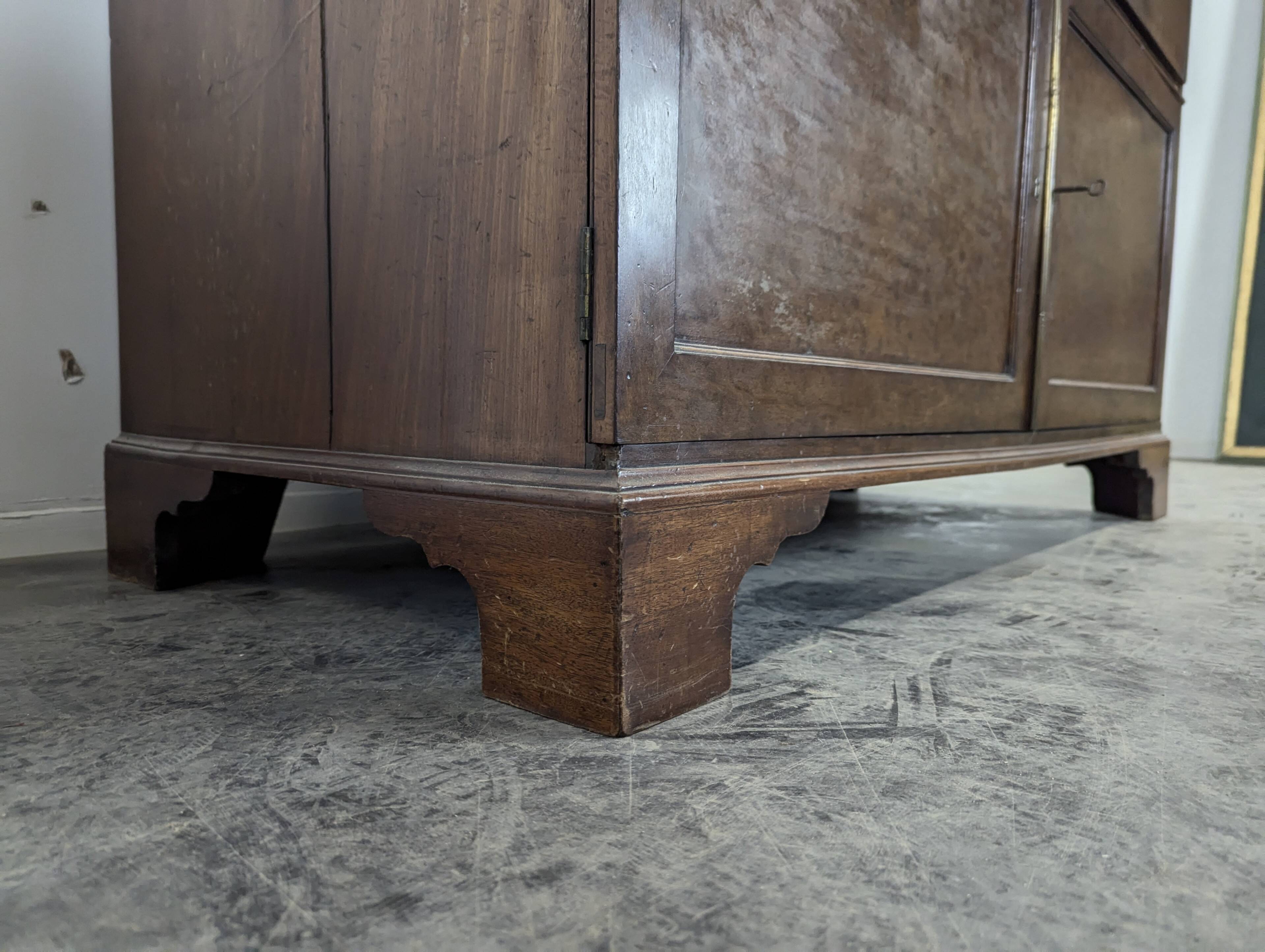 English mahogany writing desk bookcase