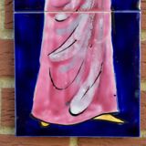 Virgin and Child - ceramic painting signed J.Ortega.