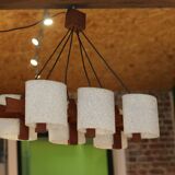 Teak & Perspex granite chandelier (60s)