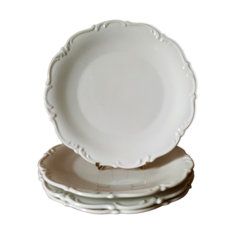 4 assiettes plates bords rocaille