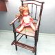 Chaise haute Art Déco en bois et cannage pour enfant