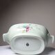 Art Deco style soup tureen with floral decoration, vintage celadon porcelain from Limoges, France.