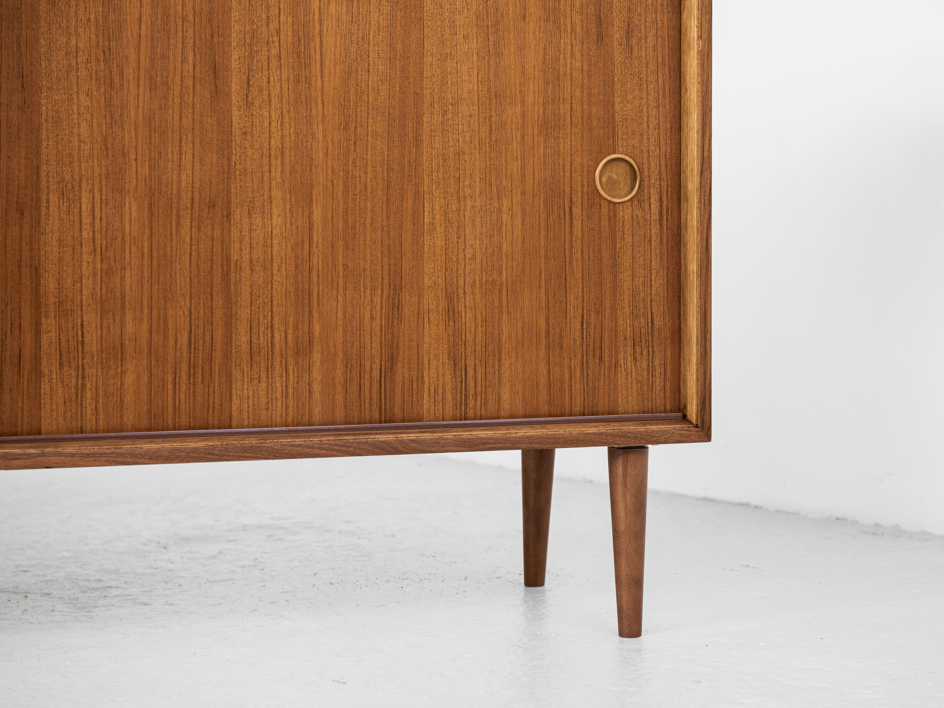 Midcentury sideboard in cherry wood with 2 sliding doors 1960s