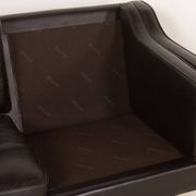 Danish black aniline leather sofa by Hurup, 1980s