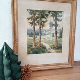 Painting of an old forest Signed Reubelt