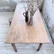 Bistro farmhouse table cherry wood turned legs 180cm