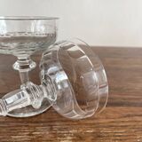 2 coupes à champagne anciennes en verre soufflé à côtes plates 19eme siècle