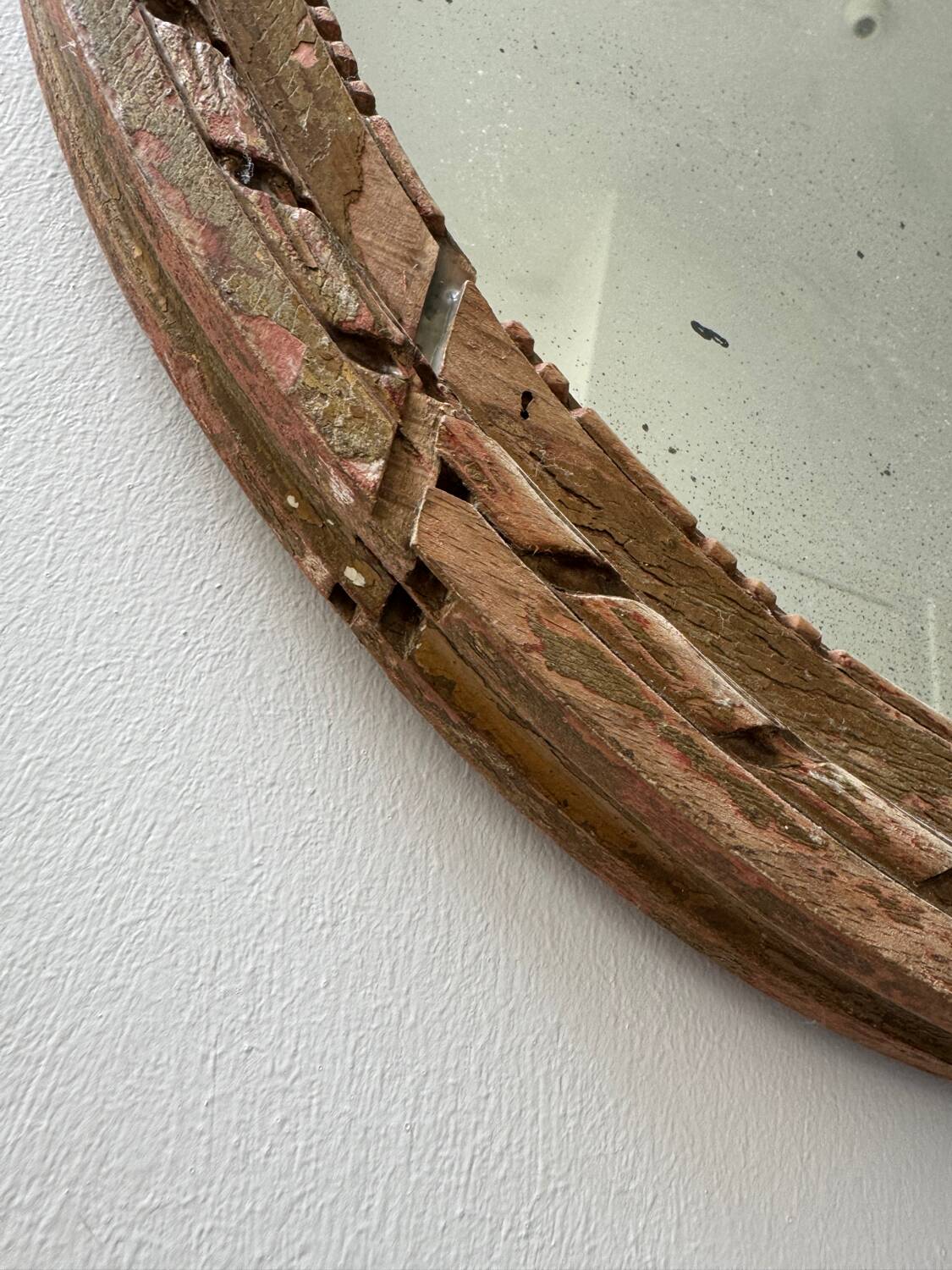 Antique Louis XVI oval knot mirror