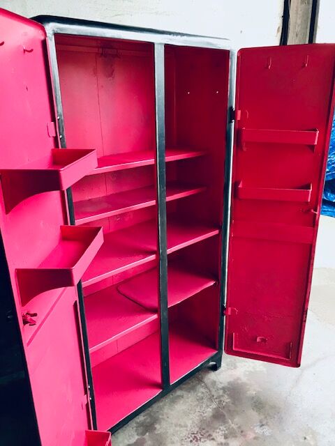 Fuchsia interior workshop cabinet