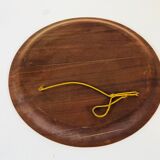 Red circular wall mirror 45x45cm Germany 1970s